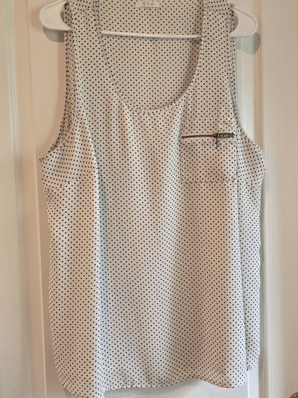 Maurices Polka Dot Flowing Tank w/ side zippers